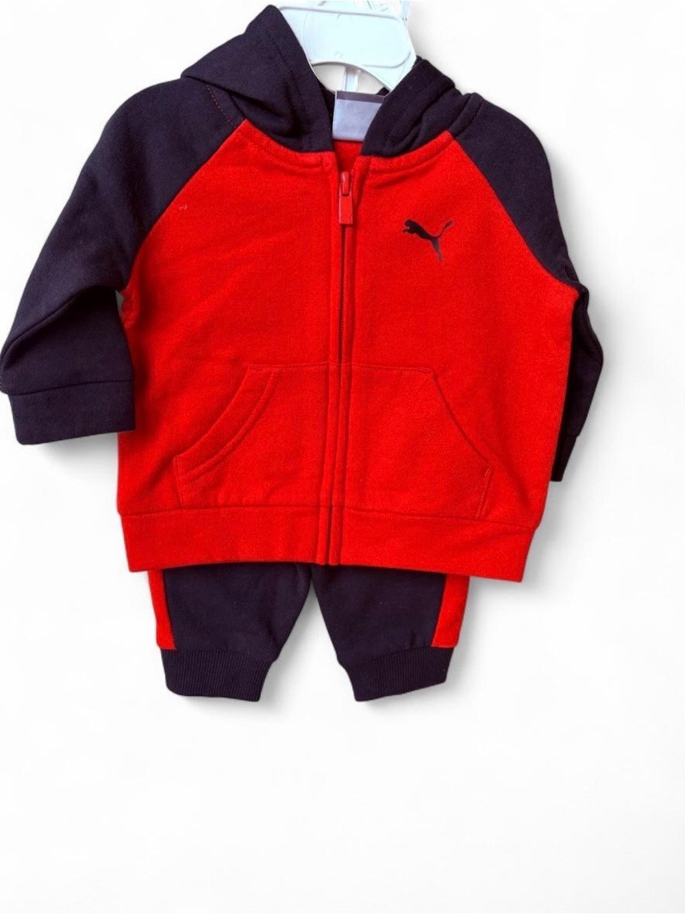 Puma Red and Black Hooded Zip Jacket for Kids
